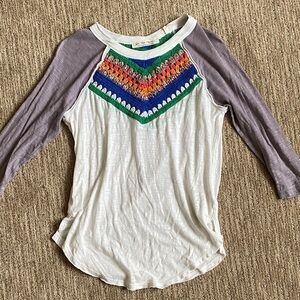 We The Free Crochet 3/4 Long Sleeve Top Free People